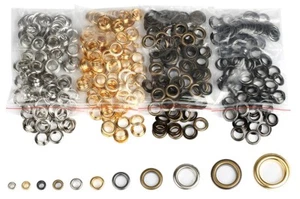Confezione 20/50/100 occhiello da 4 mm a 17 mm abbigliamento pelle striscione artigianato USA - Foto 1 di 11