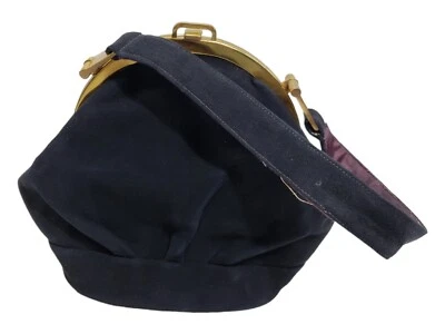 Bolso de mano vintage con asa superior de Miller Penn gamuza negra Foto 1 de 4