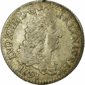 [#12270] Coin, France, Louis XIV, 1/12 Écu aux 8 L, 1/12 ECU, 10 Sols, 1691, Pa, - Picture 1 of 2