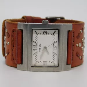 FOSSIL JR-8941 Genuine Leather Quartz Analog Men's Watch for Repairs - Picture 1 of 9
