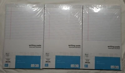 9 Legal Size Pad White Writing Pads 8-1/2 x 14 Wide Rule~50 Sheets each~9 Pack - Image 1 of 4