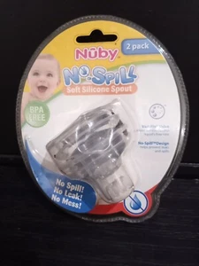 Nuby Replacement Spouts 2 Pack No-Spill Soft Silicone - Picture 1 of 7