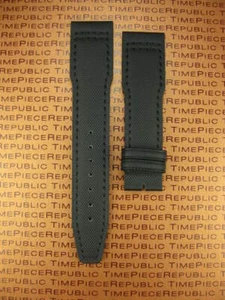 21mm Schwarz Lederband TOILE Stoff Uhrenarmband für IWC PILOT Portugieser Schwarz - Bild 1 von 7