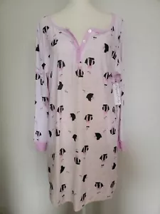 ELEGANT EMILY Womens NWT Plus Size 1X Night Shirt Stretch Fabric Long Sleeve - Picture 1 of 7