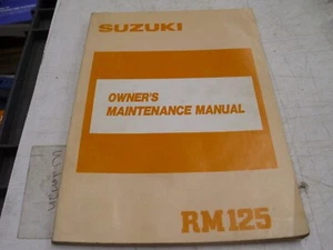 OEM Suzuki 1989 (K) RM125 Owner's Maint. Manual, July 1988 EN, 99011-27C50-03A!# - Picture 1 of 12