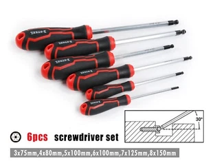 6pc Professional Hex Allen Key Wrench Ball End Screwdriver Set: H3,4,5,6,7,8mm - Bild 1 von 7