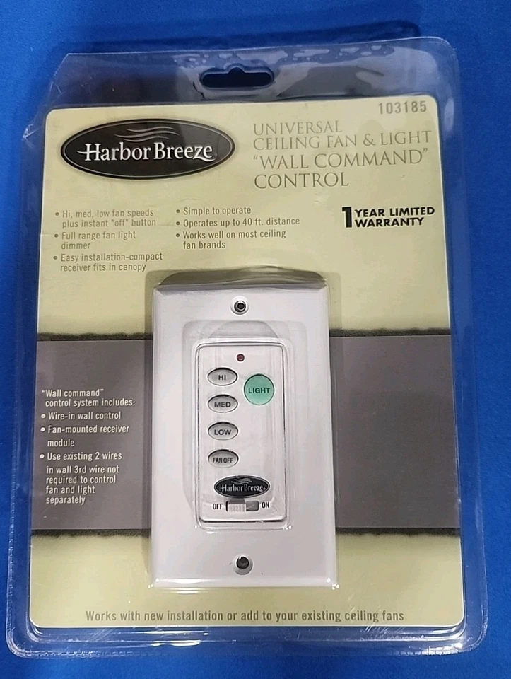 Harbor Breeze Ceiling Fan Remote Wall Control 103185