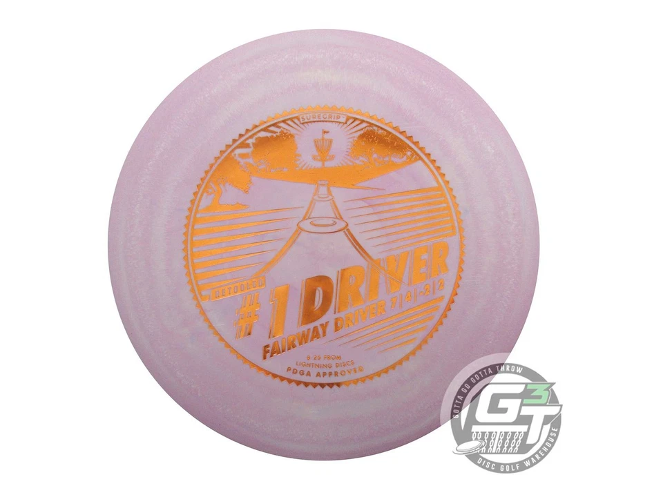 NEW Lightning SureGrip [RETOOL] #1 Driver 173g Lilac Orange Foil Driver Disc - Image 1 of 1