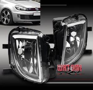 10 11 12 VW GTI MK6 2.0T BUMPER DRIVING FOG LIGHTS LAMPS CHROME LEFT+RIGHT PAIR - Picture 1 of 4