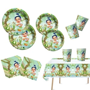 Set Forniture per Feste Principesse Baby Tiana Piatti Tazze Tovaglia Tovaglioli - Foto 1 di 7
