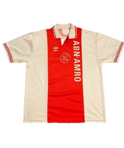 AJAX AMSTERDAM JERSEY UMBRO 1991 1992 HOME FOOTBALL SHIRT SOCCER VINTAGE SIZE XL - Picture 1 of 9