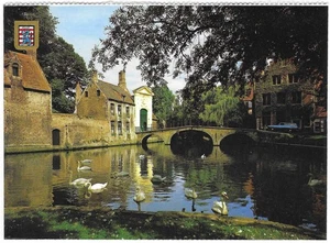 Vintage Belgien Chrom Postkarte Brügge Brügge Eingang zum Beginenhof - Bild 1 von 2