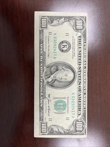 100 Dollar Bill Note ERROR. Printed Off Center 1985 Series. - Picture 1 of 9