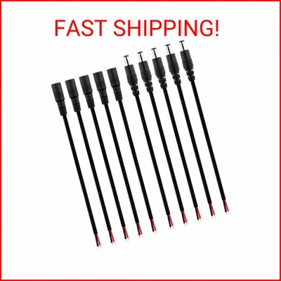 SIM&NAT DC Barrel Power Plug Pigtail Cable, 2.1mm x 5.5mm Male Female Barrel Jac - Image 1 of 2