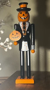 HALLOWEEN PUMPKIN MAN NUTCRACKER~12" Wooden Decoration~New* - Picture 1 of 14