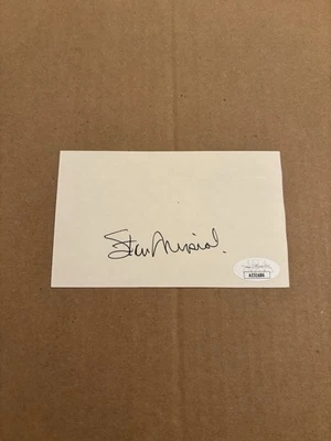 Stan Musial JSA Coa Signed 3x5 Index Card Autograph - Image 1 of 3
