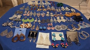 Vintage Mod Dropdangle Earrings Lot Of 42. - Picture 1 of 20