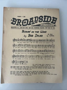 BOB DYLAN  1962 Broadside #6 -1st Appearance "Blowin' In The Wind MUSIC BOOKLET - Picture 1 of 6