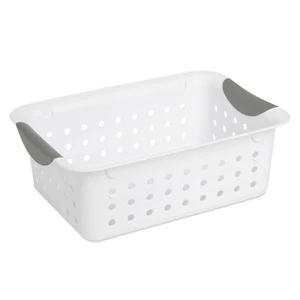 Sterilite White Small Ultra Basket Durable Plastic Storage Organizer, (12 Pack) - Picture 1 of 10