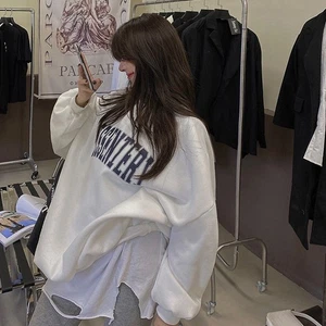 Women Casual Loosefitting Letterprinted Tshirt Sweatshirt Top for Holiday Wear - Picture 1 of 6
