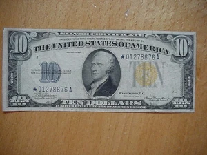 1934 A $10 WORLD WAR II 2 SILVER CERTIFICATE NORTH AFRICA STAR NOTE FINE+ NICE - Picture 1 of 11