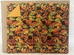 FALL PLACEMATS AUTUMN LEAVES WITH GOLD METALLIC EMBELLISHMENT SET OF 4 - Imagen 1 de 4