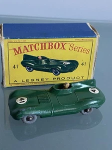 Matchbox #41 D Type Jaguar Racing Car With Original Box - Picture 1 of 5