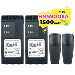 2X HNN9008A 1500mAh Ni-MH Bateria do MOTOROLA GP328 PRO5150 HT1250 GP338 HT1550 - Zdjęcie 1 z 12