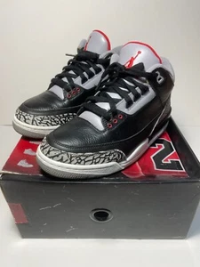 2008 NIKE AIR JORDAN 3 III BLACK CEMENT SIZE 8 CDP COUNTDOWN TRUE WHITE OG 7.5 - Picture 1 of 17