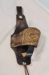 Boston Red Sox Grandes Ligas Béisbol Marrón Cuero Lata de Cerveza Soporte - Imagen 1 de 8