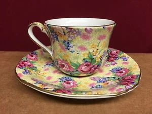 Taza plana y platillo Royal Winton Welbeck 1995 2 3/8" hecho en Inglaterra - Imagen 1 de 4