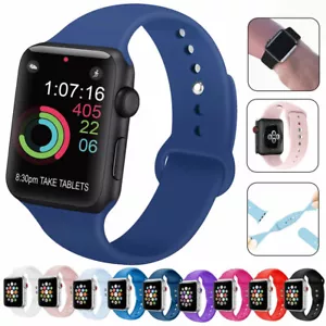 for Apple Watch Series 9 8 7 6 SE 5 4 3 38/40/41/42/44/45mm SILICONE Strap Band - Picture 1 of 31