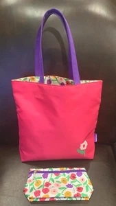 Clinique x Donald Large Floral Tote Bag Shopping Shoulder Bag W/Matching Case - Picture 1 of 5