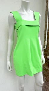 Versace Couture Vintage Mini Dress Neon Bold Green Wool Silk Chic Size IT 44ππ - Picture 1 of 24