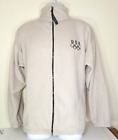 Usa Olympics Mens Large Beige Embroidered Fleece Full Zip Jacket   T 1