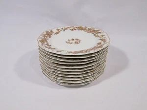 Set of (10) Haviland Limoges France H&Co Depose Dinner Salad Plates 8 3/8" Gold - Picture 1 of 4