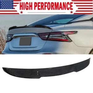Rear Trunk Spoiler Highkick Wing Lip Cabon Fiber Look for 16-21 Nissan Maxima - Picture 1 of 6