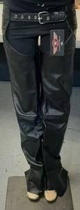 Unisex Black Leather Chaps - Great Quality 1627 - Picture 1 of 5