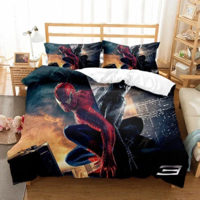 Juego de cama 3D Spider-Man funda nórdica edredón fundas de almohada hechas a medida Foto 1 de 4