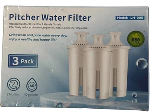 LH-005 Water Filter Pitcher Cartridge – Fits Brita & Mavele Classic – NEW - Picture 1 of 4