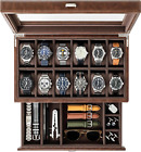 12 Slot Watch Box With Drawer ? Designed In Australia | Brown Vegan Leather Watc