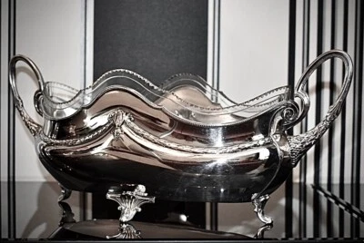 WMF Impresionante Art Nouveau Plateado Flor/Fruta Centro Exhibición, Firmado Foto 1 de 4