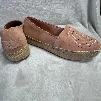Zapatos UGG Mujer Talla 8 Melocotón Heidi Perf Alpargatas 1100981 Gamuza Sin Cordones Logo Foto 1 de 4