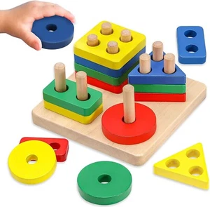 Montessori Toys for 1 2 3 Year Old Boys Girls, Sensory Toys for Toddlers 1-3, Wo - Picture 1 of 6