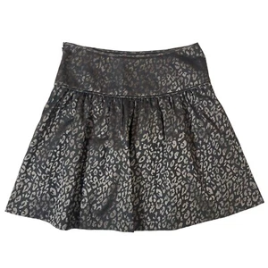 Banana Republic Women's Black Gold Geometric Pleated A-Line Skater Skirt Size 0 - Picture 1 of 21