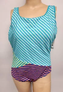 Women Plus Chlorine Resistant Soft Cup Tugless Sporty One Piece Swimsuit 26W - Picture 1 of 4