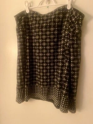 Falda Lápiz J.Jill Wearever Negra Blanca Abstracta Elástica Talla XL  Foto 1 de 4