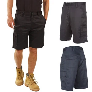 Mens Cargo Combat Work Shorts Size 30 to 42 by Ranger - BLACK or NAVY BLUE - Picture 1 of 10