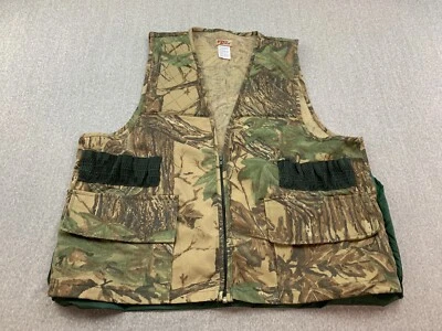 Sports Afield Camo Hunting Vest Mens Large Green Quilted Canvas Outdoor Skeet - Image 1 of 4