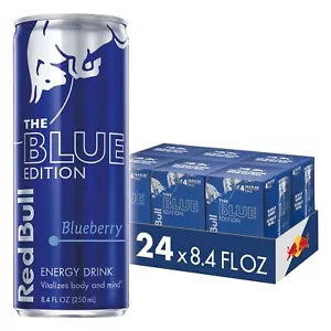 (24 Pack) Red Bull Blue Edition Blueberry Energy Drink with B Vitamin, 8.4 Fl Oz - Picture 1 of 6